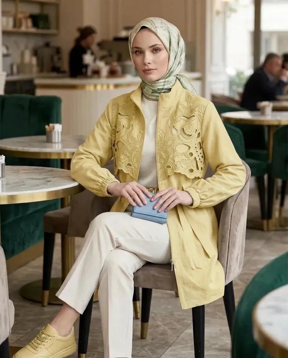 KAP CEKET BRODE İŞLİ FERMARLI ASTARSIZ KAP - Resim 15