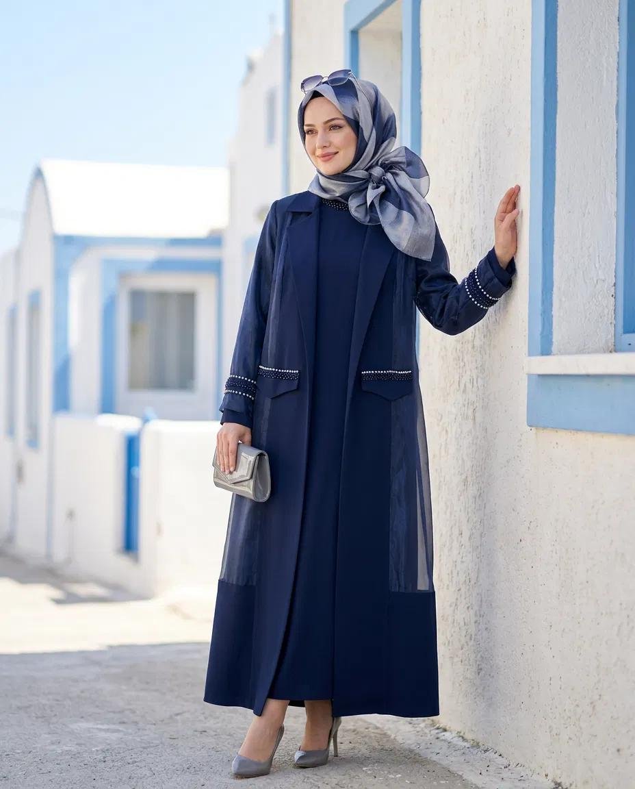 UZUNKOL ELBİSE ORGANİZE ABAYA İKİLİŞ TAKIM