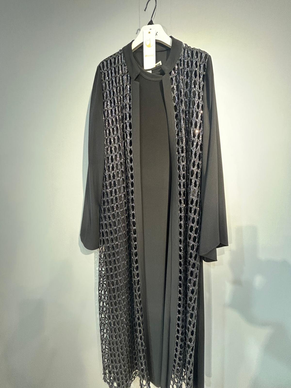 ABAYA TAKIM ÖNÜ SİM FİLE ABAYA İÇLİK ELBİSE İKİLİ TK - Resim 4