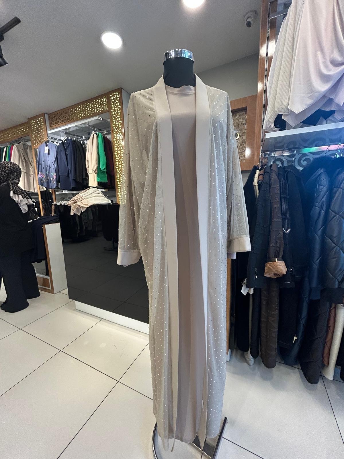 KOMPLE TAŞLI YARASA KOL TÜL ABAYA - Resim 4