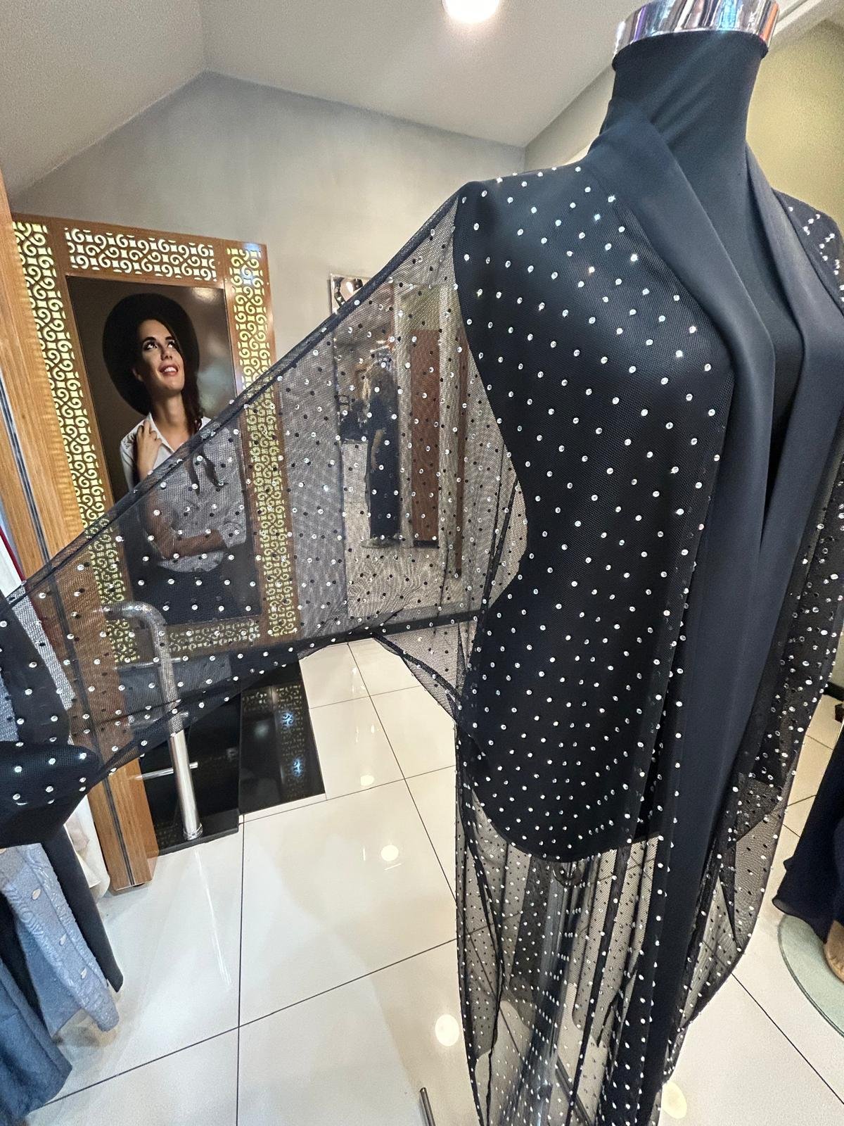 KOMPLE TAŞLI YARASA KOL TÜL ABAYA - Resim 8