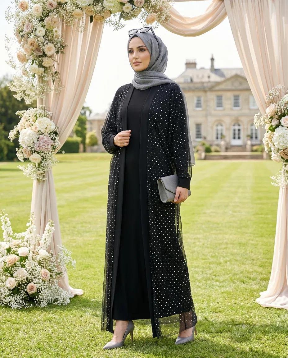 KOMPLE TAŞLI YARASA KOL TÜL ABAYA - Resim 10