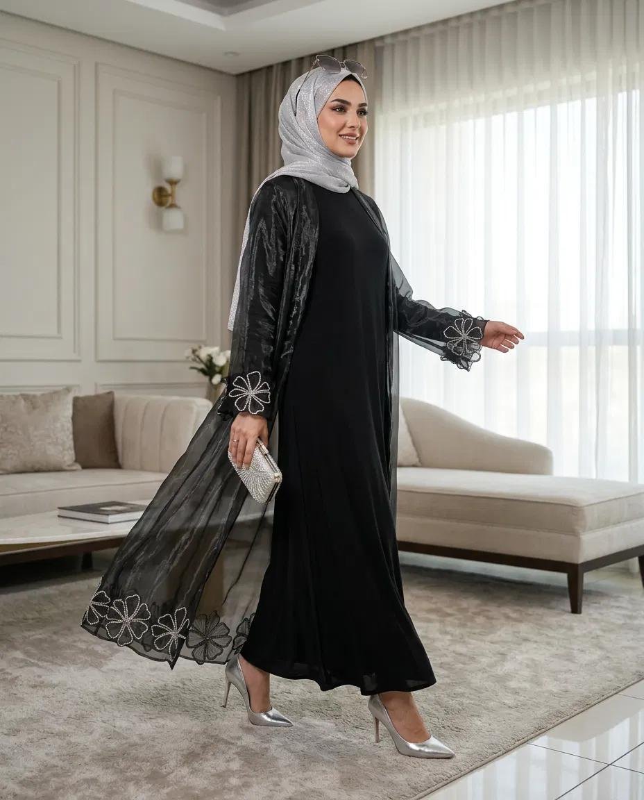 ABAYA TK PAPATYA TAŞLI ORGANİZE ABAYA SANDY ELB İKİLİ